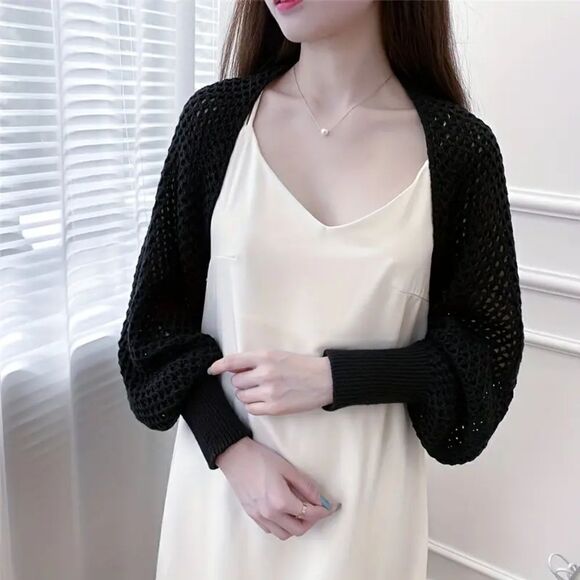 Elegant Honeycomb Hollow Shawl Knitted - Picture 2 of 2